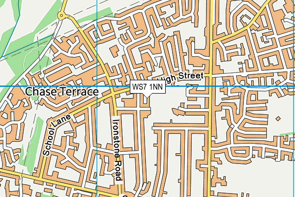 WS7 1NN map - OS VectorMap District (Ordnance Survey)