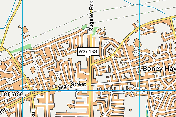 WS7 1NS map - OS VectorMap District (Ordnance Survey)