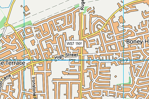 WS7 1NY map - OS VectorMap District (Ordnance Survey)