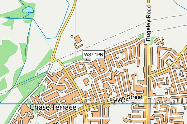 WS7 1PN map - OS VectorMap District (Ordnance Survey)