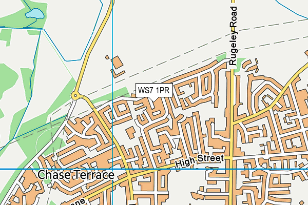 WS7 1PR map - OS VectorMap District (Ordnance Survey)