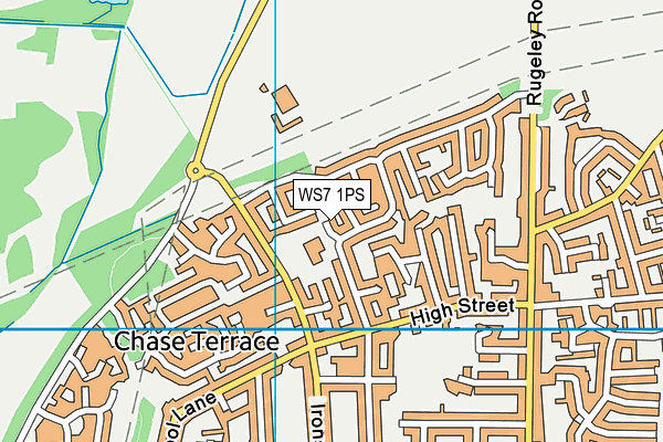 WS7 1PS map - OS VectorMap District (Ordnance Survey)