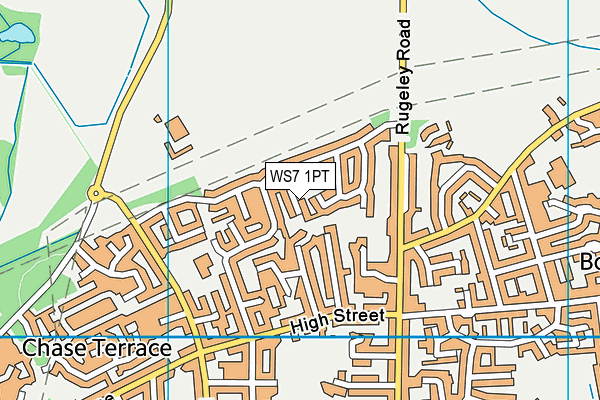 WS7 1PT map - OS VectorMap District (Ordnance Survey)