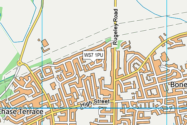 WS7 1PU map - OS VectorMap District (Ordnance Survey)