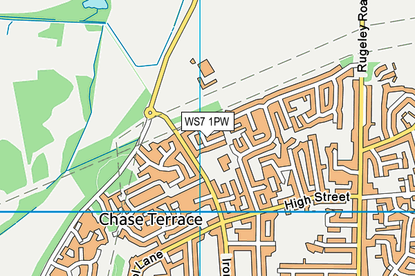WS7 1PW map - OS VectorMap District (Ordnance Survey)