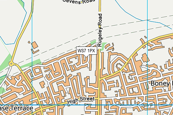 WS7 1PX map - OS VectorMap District (Ordnance Survey)