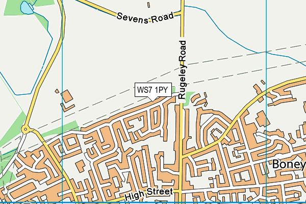 WS7 1PY map - OS VectorMap District (Ordnance Survey)