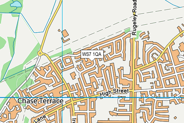 WS7 1QA map - OS VectorMap District (Ordnance Survey)