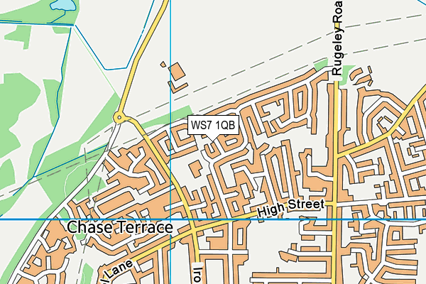 WS7 1QB map - OS VectorMap District (Ordnance Survey)