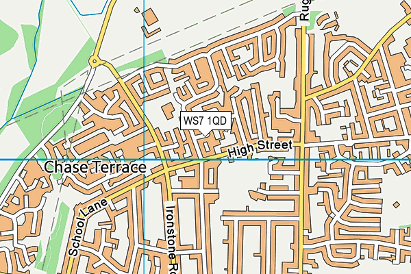 WS7 1QD map - OS VectorMap District (Ordnance Survey)
