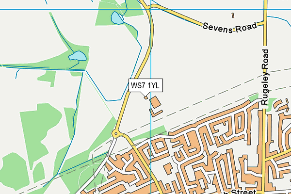 WS7 1YL map - OS VectorMap District (Ordnance Survey)