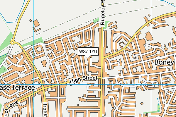 WS7 1YU map - OS VectorMap District (Ordnance Survey)