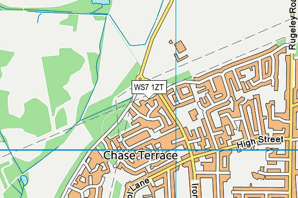 WS7 1ZT map - OS VectorMap District (Ordnance Survey)