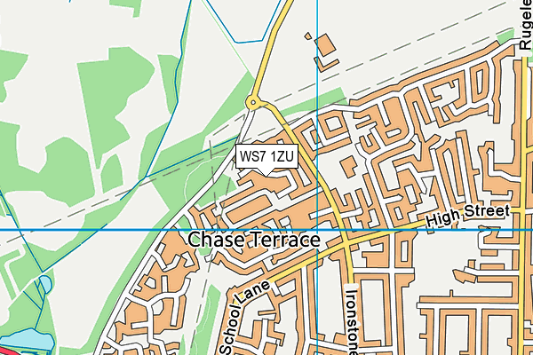 WS7 1ZU map - OS VectorMap District (Ordnance Survey)