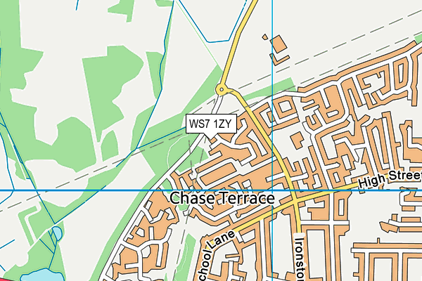 WS7 1ZY map - OS VectorMap District (Ordnance Survey)