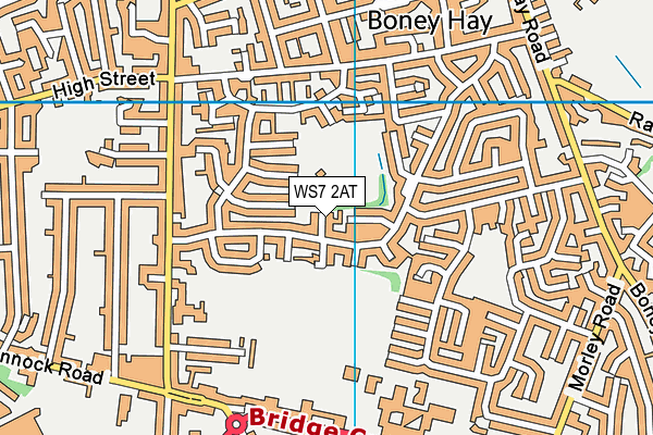 WS7 2AT map - OS VectorMap District (Ordnance Survey)