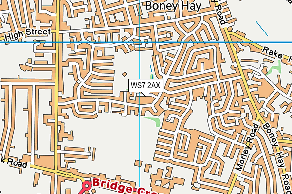 WS7 2AX map - OS VectorMap District (Ordnance Survey)