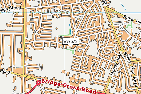 WS7 2AY map - OS VectorMap District (Ordnance Survey)