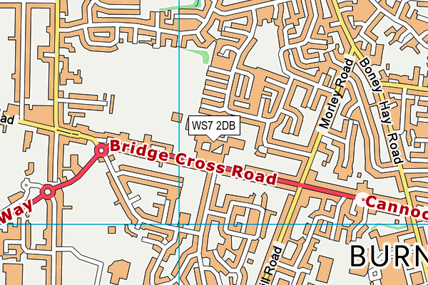 Chase Terrace Technology College map (WS7 2DB) - OS VectorMap District (Ordnance Survey)
