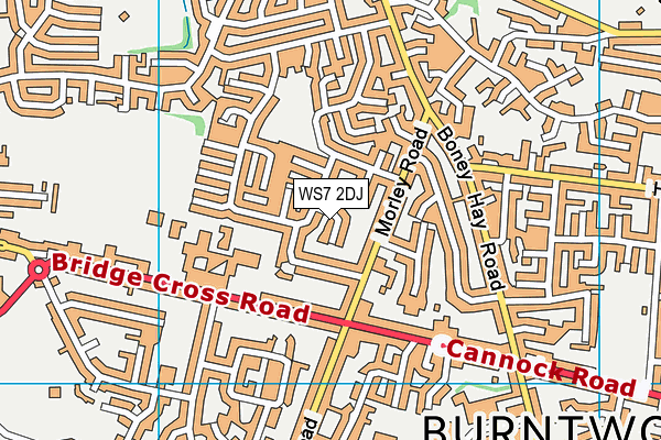 WS7 2DJ map - OS VectorMap District (Ordnance Survey)