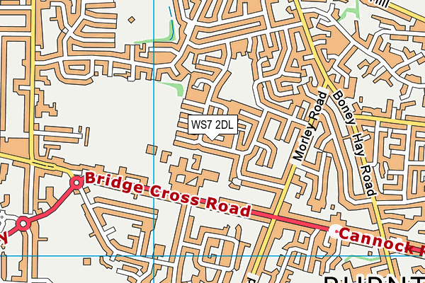 WS7 2DL map - OS VectorMap District (Ordnance Survey)