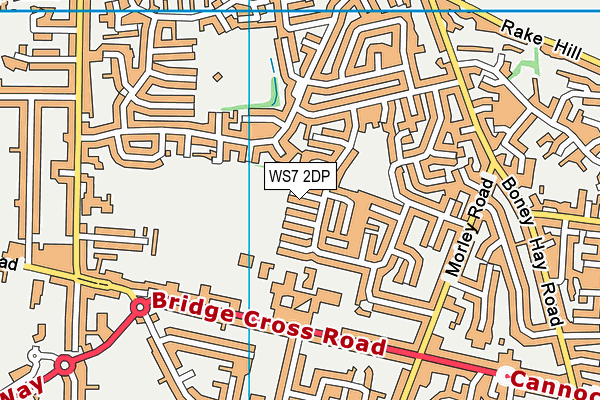 WS7 2DP map - OS VectorMap District (Ordnance Survey)
