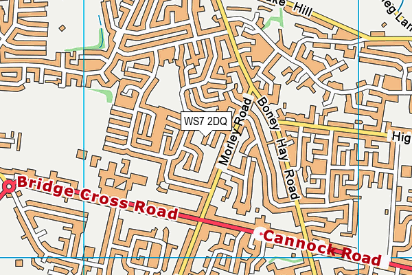 WS7 2DQ map - OS VectorMap District (Ordnance Survey)
