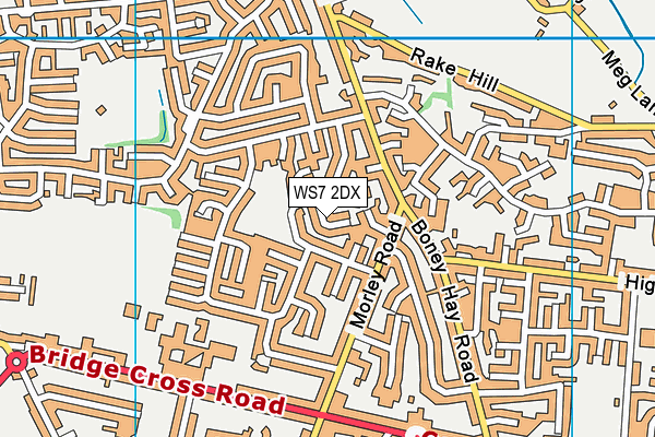 WS7 2DX map - OS VectorMap District (Ordnance Survey)
