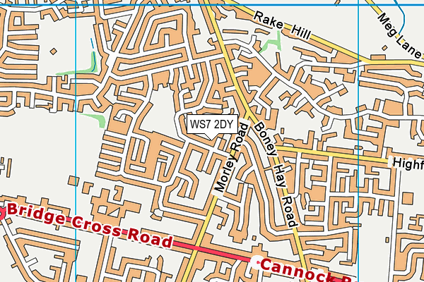 WS7 2DY map - OS VectorMap District (Ordnance Survey)