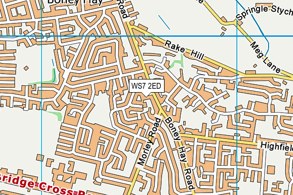 WS7 2ED map - OS VectorMap District (Ordnance Survey)