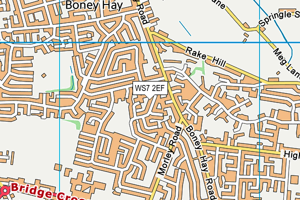 WS7 2EF map - OS VectorMap District (Ordnance Survey)