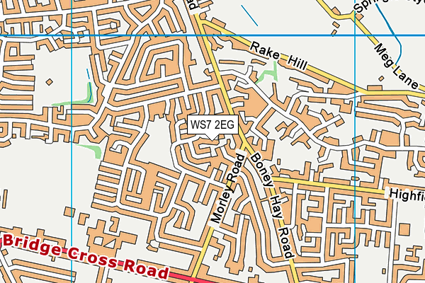WS7 2EG map - OS VectorMap District (Ordnance Survey)