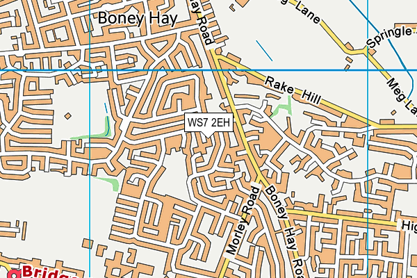 WS7 2EH map - OS VectorMap District (Ordnance Survey)