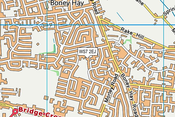 WS7 2EJ map - OS VectorMap District (Ordnance Survey)