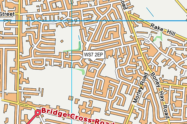 WS7 2EP map - OS VectorMap District (Ordnance Survey)