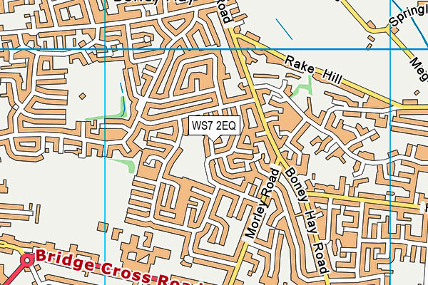 WS7 2EQ map - OS VectorMap District (Ordnance Survey)