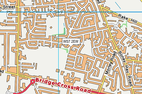 WS7 2EW map - OS VectorMap District (Ordnance Survey)