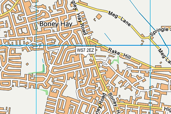 WS7 2EZ map - OS VectorMap District (Ordnance Survey)
