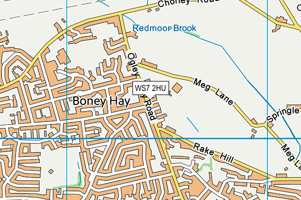 WS7 2HU map - OS VectorMap District (Ordnance Survey)