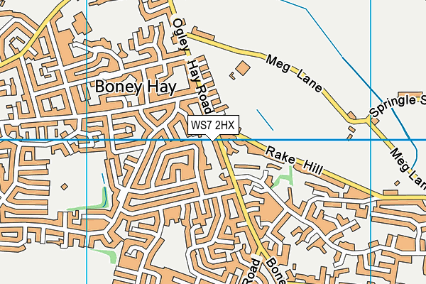 WS7 2HX map - OS VectorMap District (Ordnance Survey)