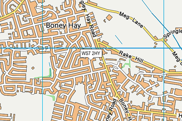WS7 2HY map - OS VectorMap District (Ordnance Survey)