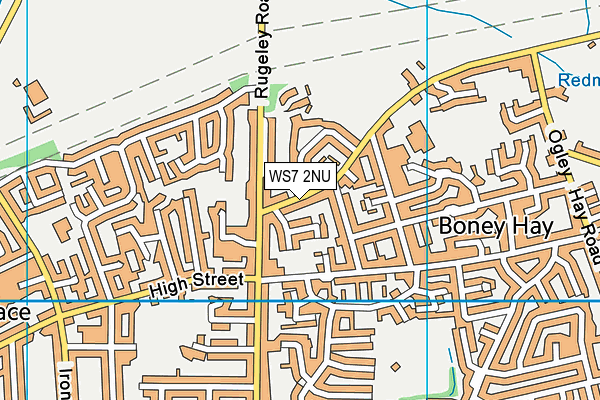WS7 2NU map - OS VectorMap District (Ordnance Survey)