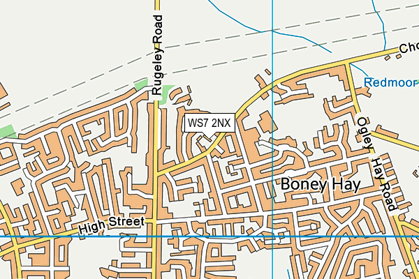 WS7 2NX map - OS VectorMap District (Ordnance Survey)