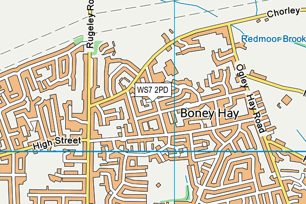 WS7 2PD map - OS VectorMap District (Ordnance Survey)