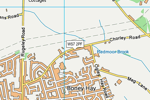 Boney Hay Primary Academy map (WS7 2PF) - OS VectorMap District (Ordnance Survey)