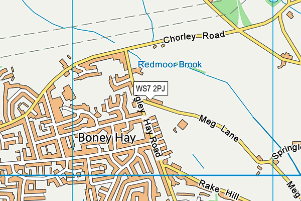 WS7 2PJ map - OS VectorMap District (Ordnance Survey)