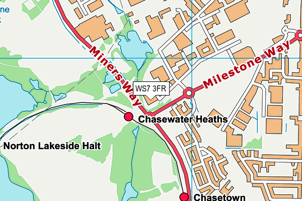 WS7 3FR map - OS VectorMap District (Ordnance Survey)