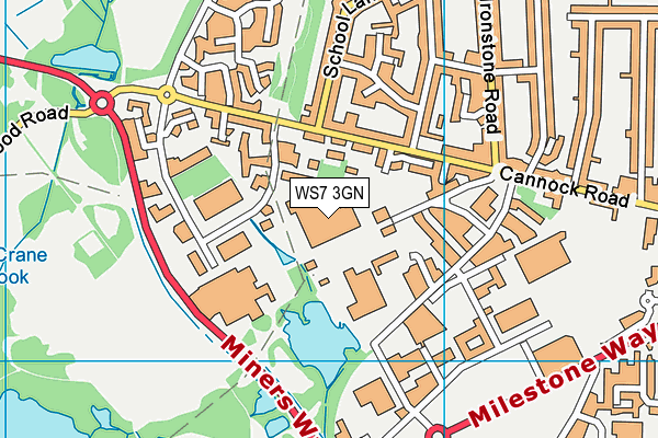 WS7 3GN map - OS VectorMap District (Ordnance Survey)
