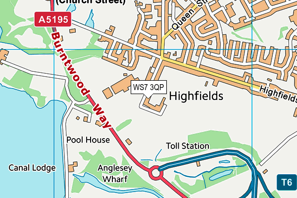 WS7 3QP map - OS VectorMap District (Ordnance Survey)