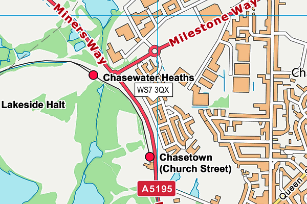 WS7 3QX map - OS VectorMap District (Ordnance Survey)